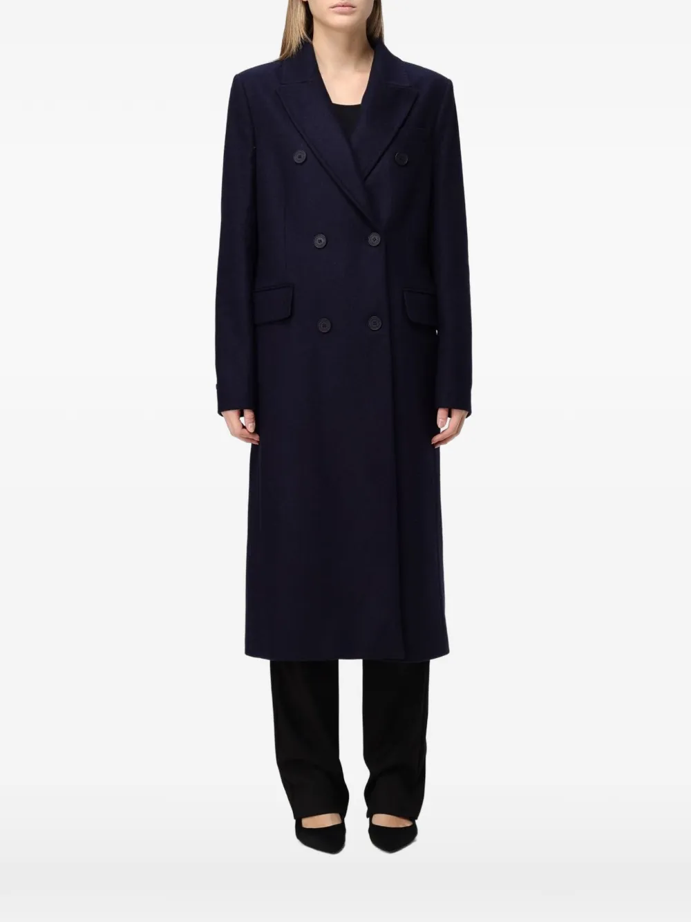 MAR DE MARGARITAS double-breasted coat - Blue