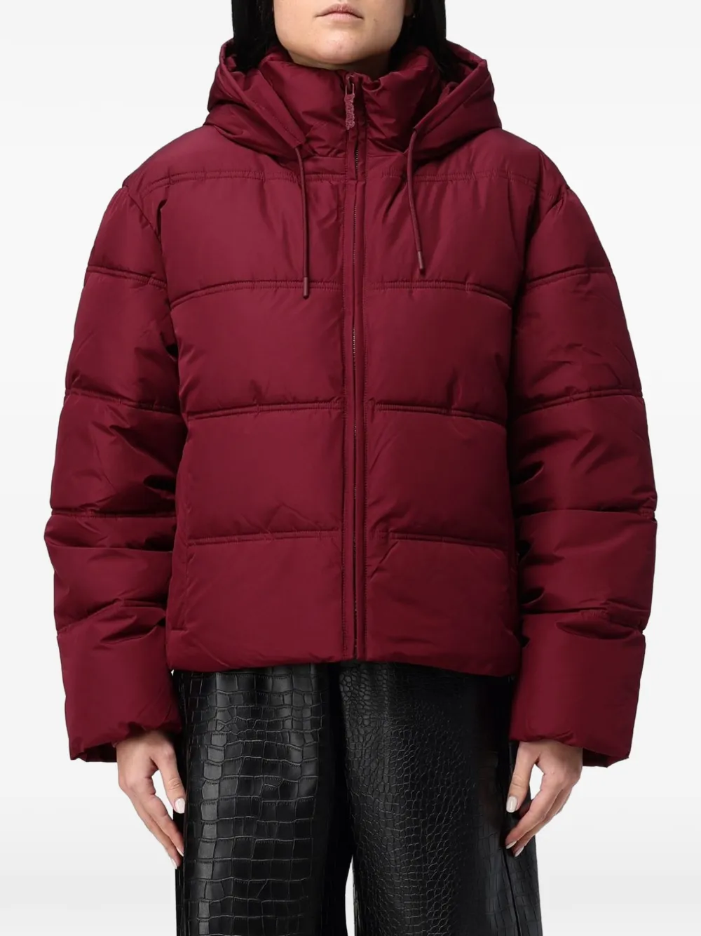 DISCLAIMER quilted hooded jacket - Rouge
