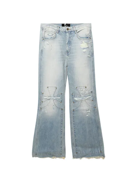 SEKRIT Chopper distressed flared jeans