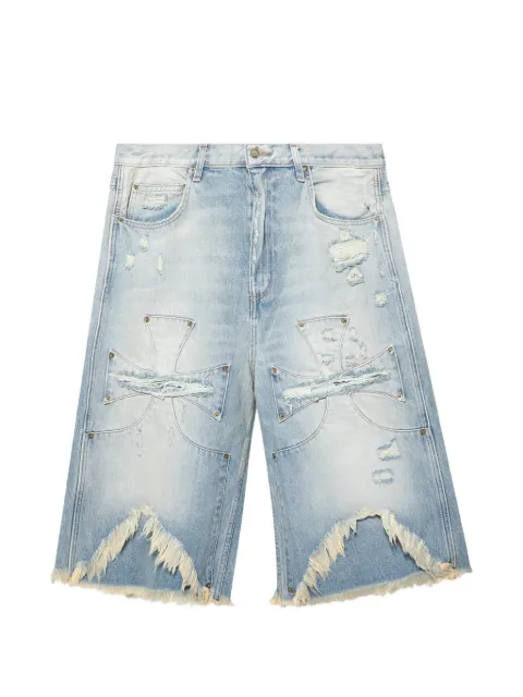 SEKRIT Chopper distressed denim shorts