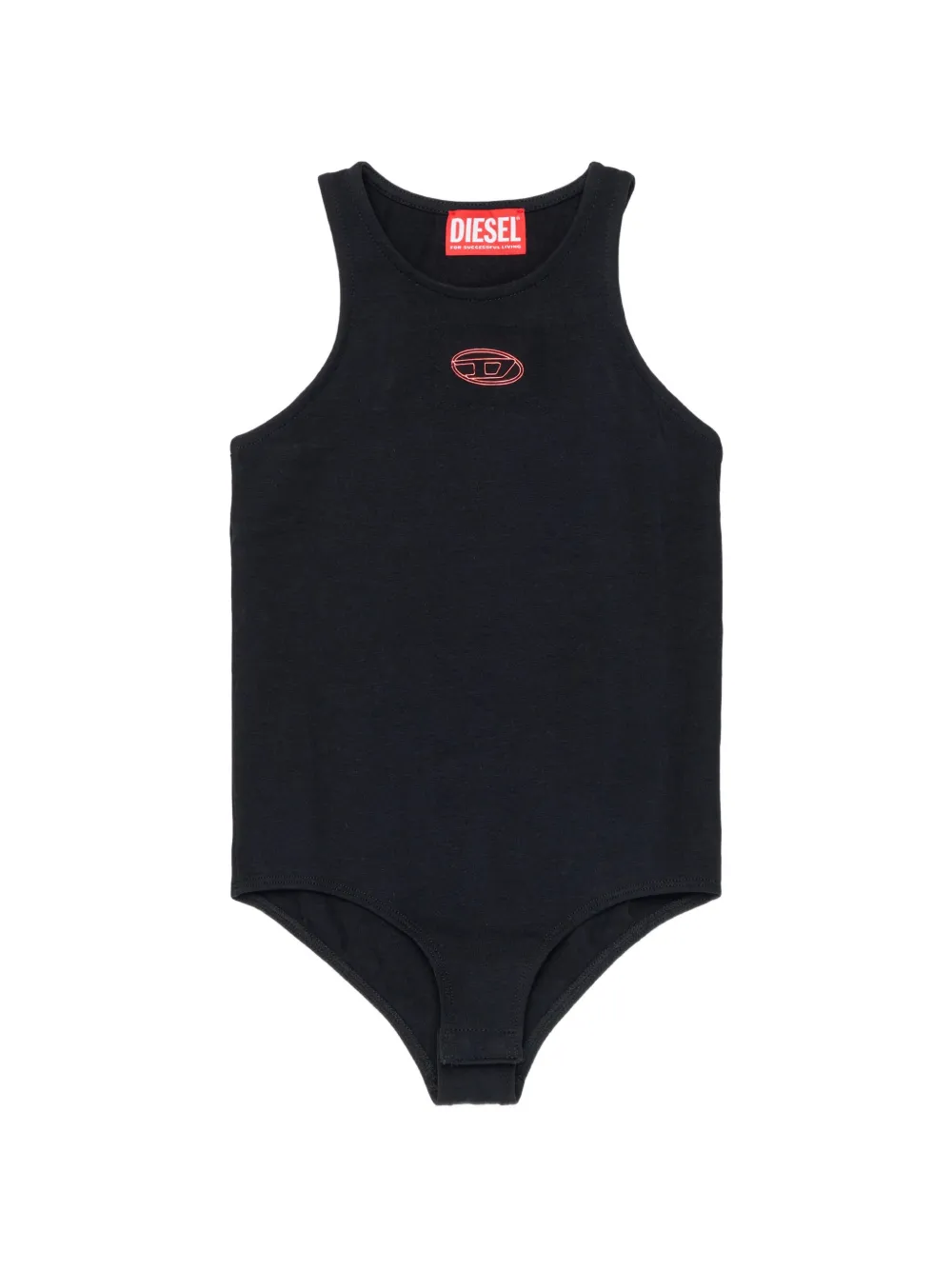 Diesel Kids logo-embroidered sleeveless bodysuit - Nero