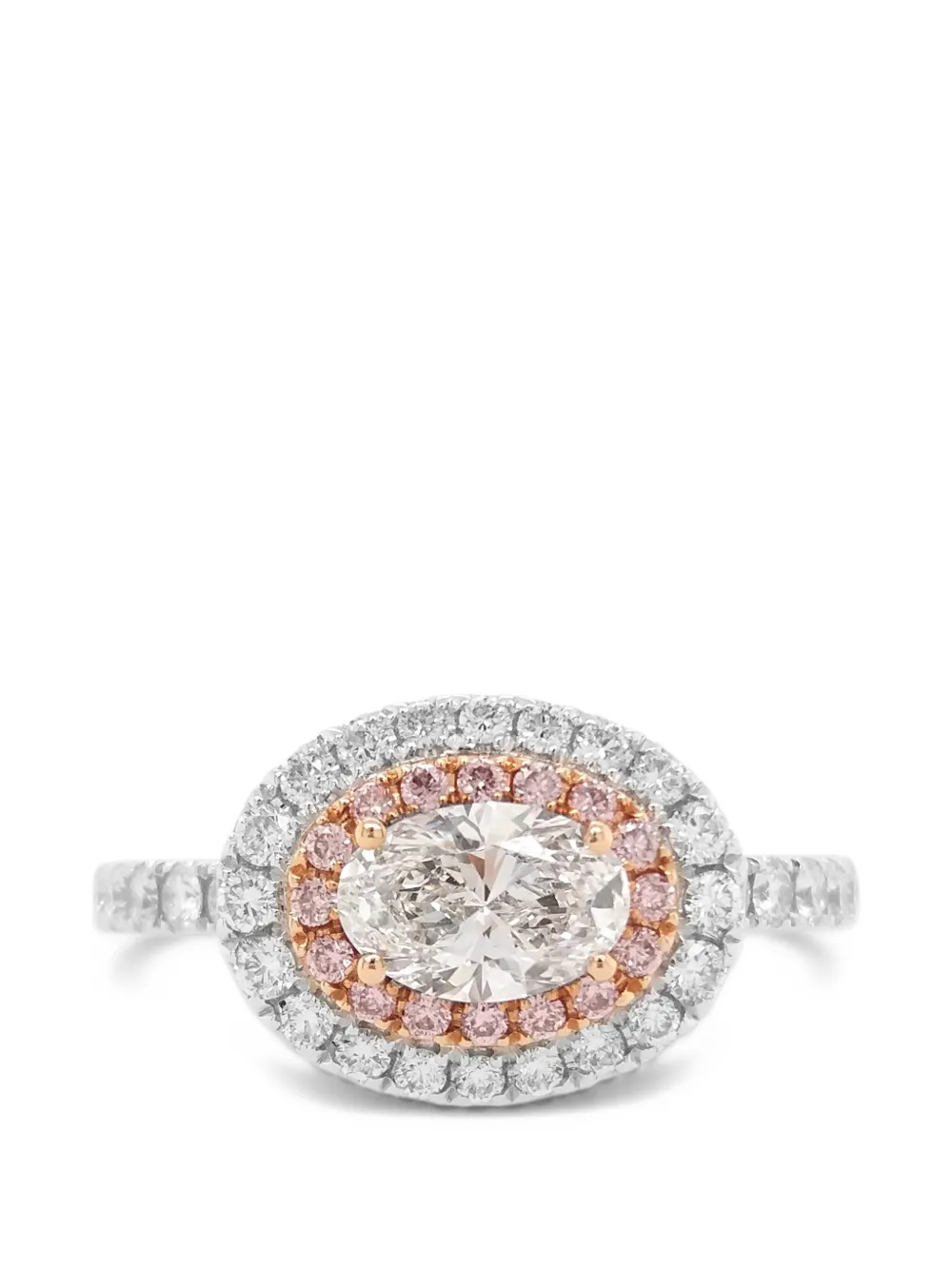 HYT Jewelry diamond double-halo ring - Argento