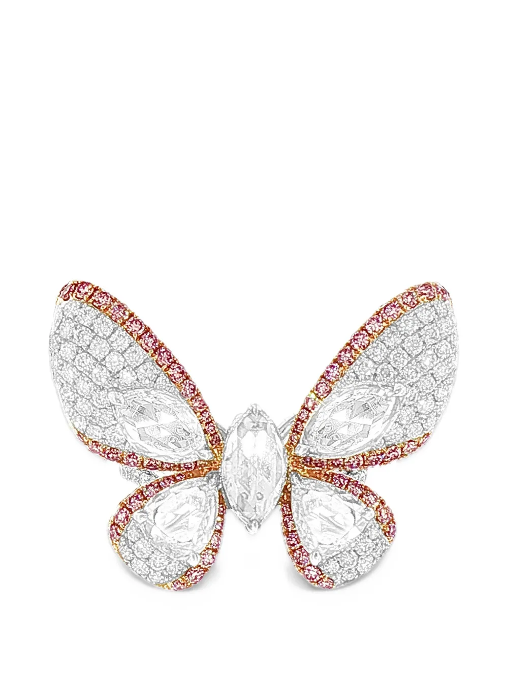 HYT Jewelry diamond butterfly 3-in-1 brooch, pendant and ring - Argento