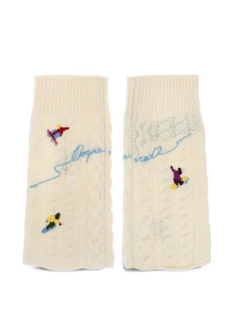 DSQUARED2 cable-knit embroidered arm warmers