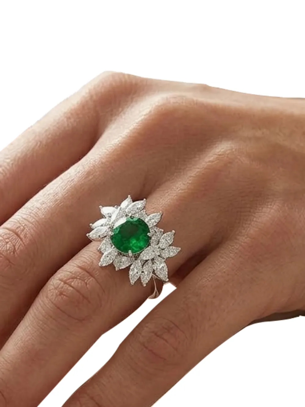 HYT Jewelry emerald and diamond ring - Argento
