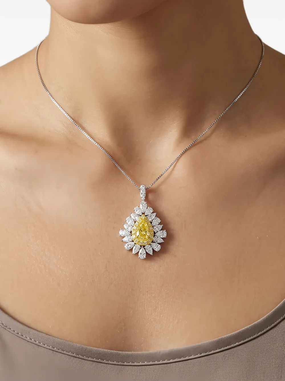HYT Jewelry diamond 2-in-1 pendant and ring - Argento