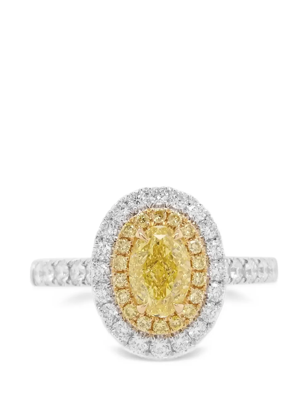 HYT Jewelry diamond halo ring - Argento