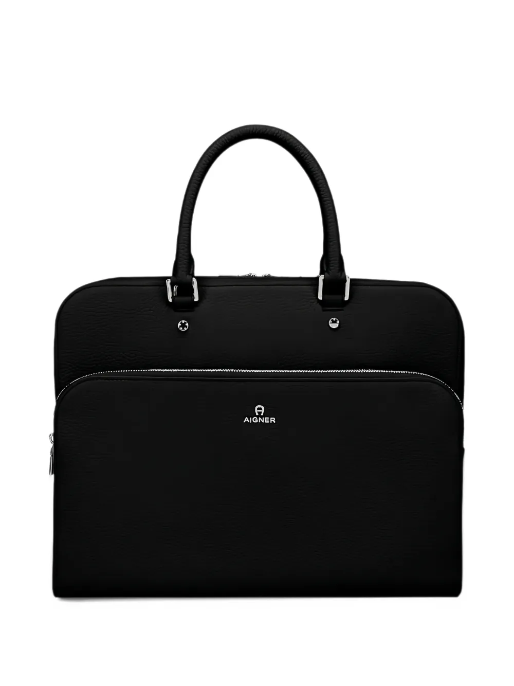 Aigner large Ivy leather laptop bag in Black