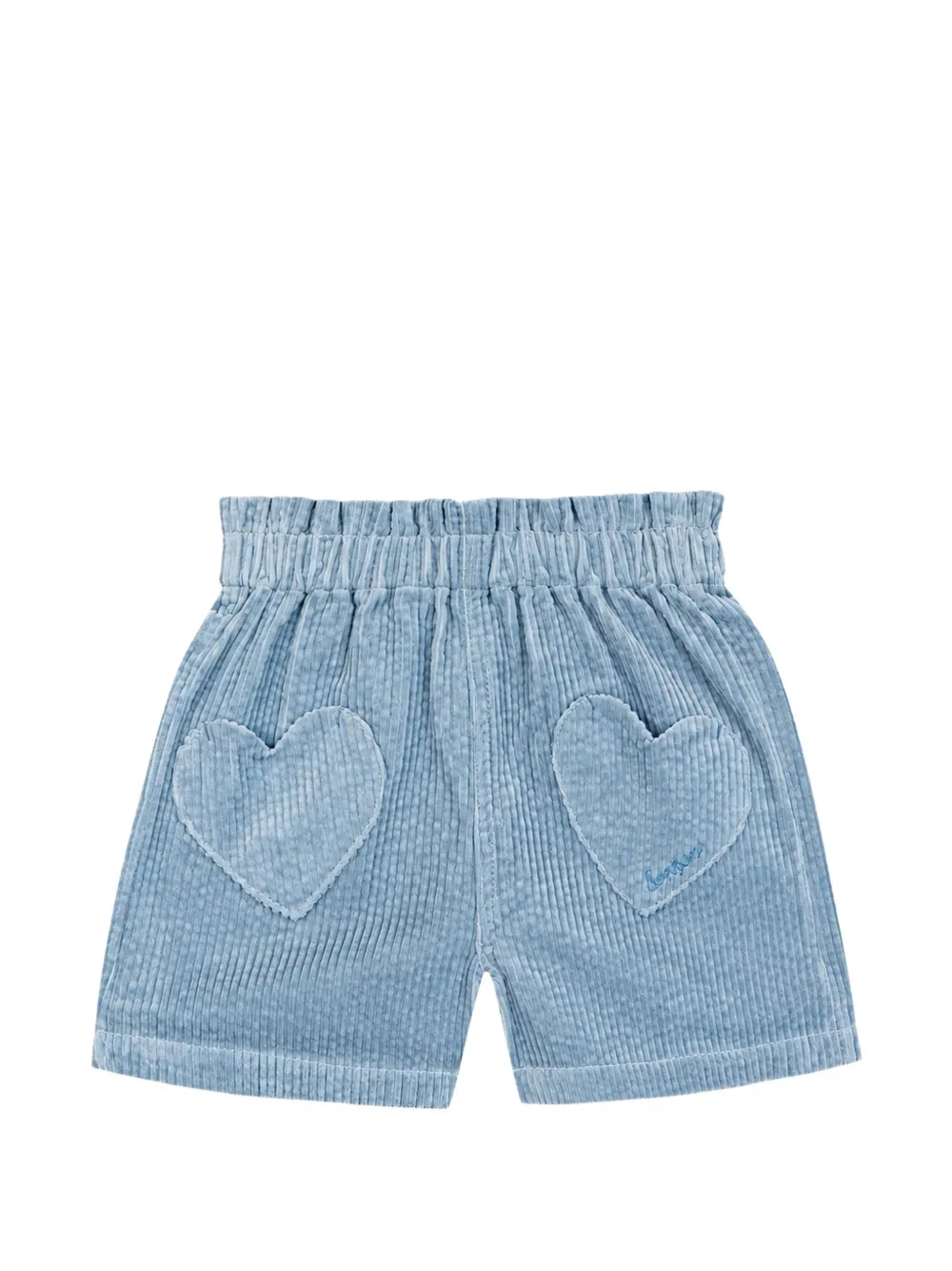 Bonton Melanie heart-patch corduroy shorts - Blue