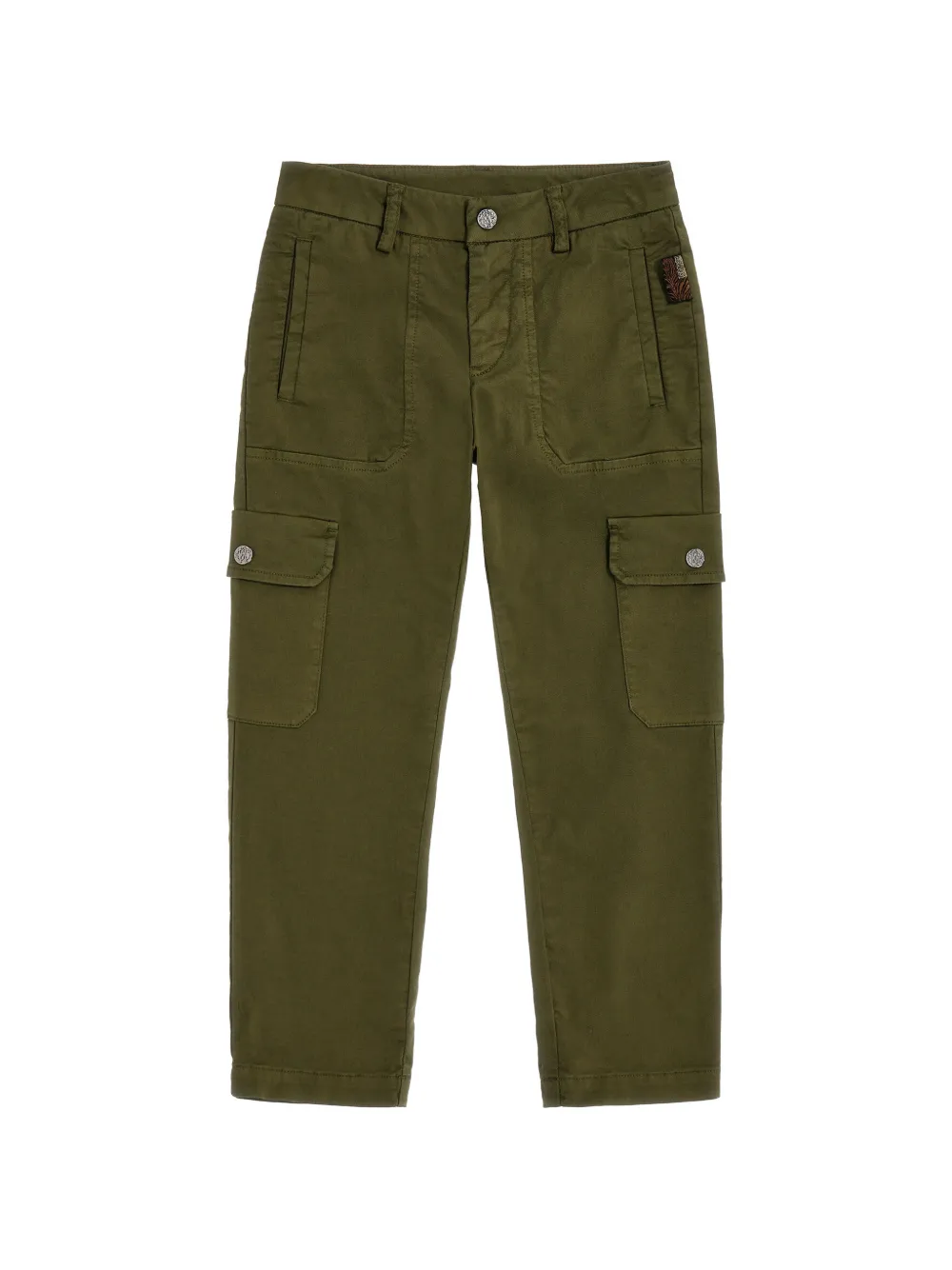 Roberto Cavalli Junior logo-embroidered cargo pants - Verde