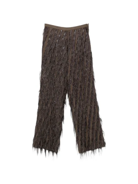 RAME fringe-embellished metallic-thread trousers