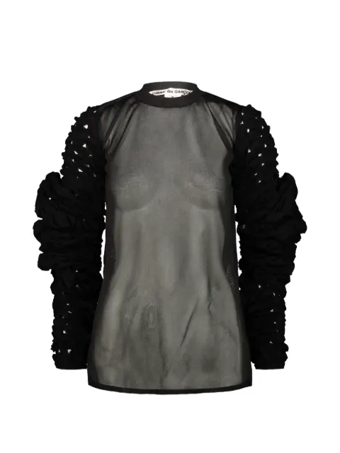 Comme Des Garçons sheer ruffled-sleeve blouse
