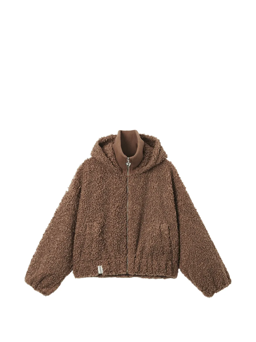 Musium Div. fleece-texture hooded jacket - Marrone