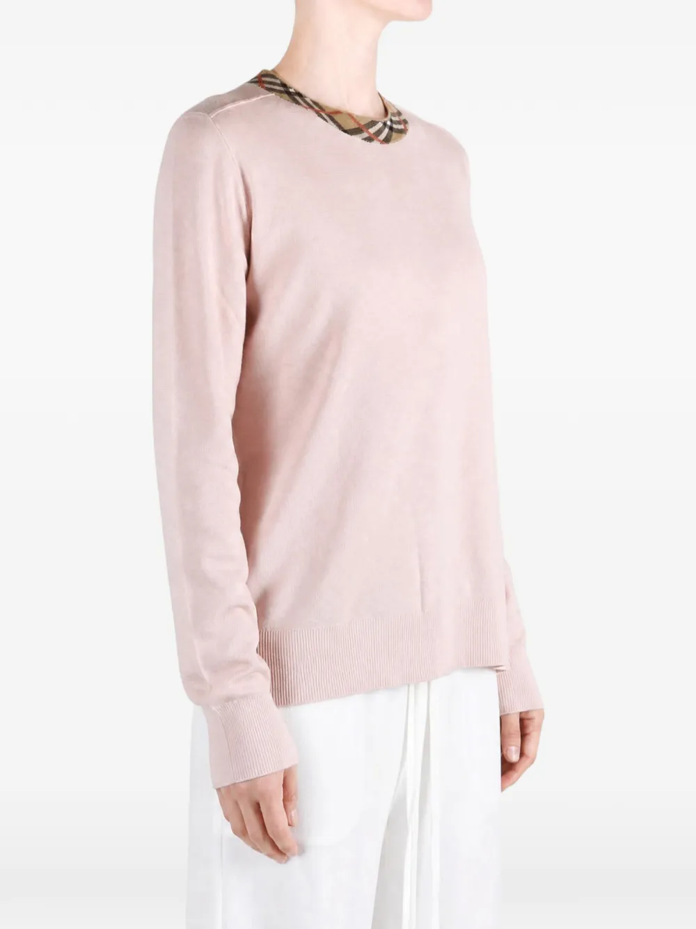 Burberry Mary Check-trim sweater Roze