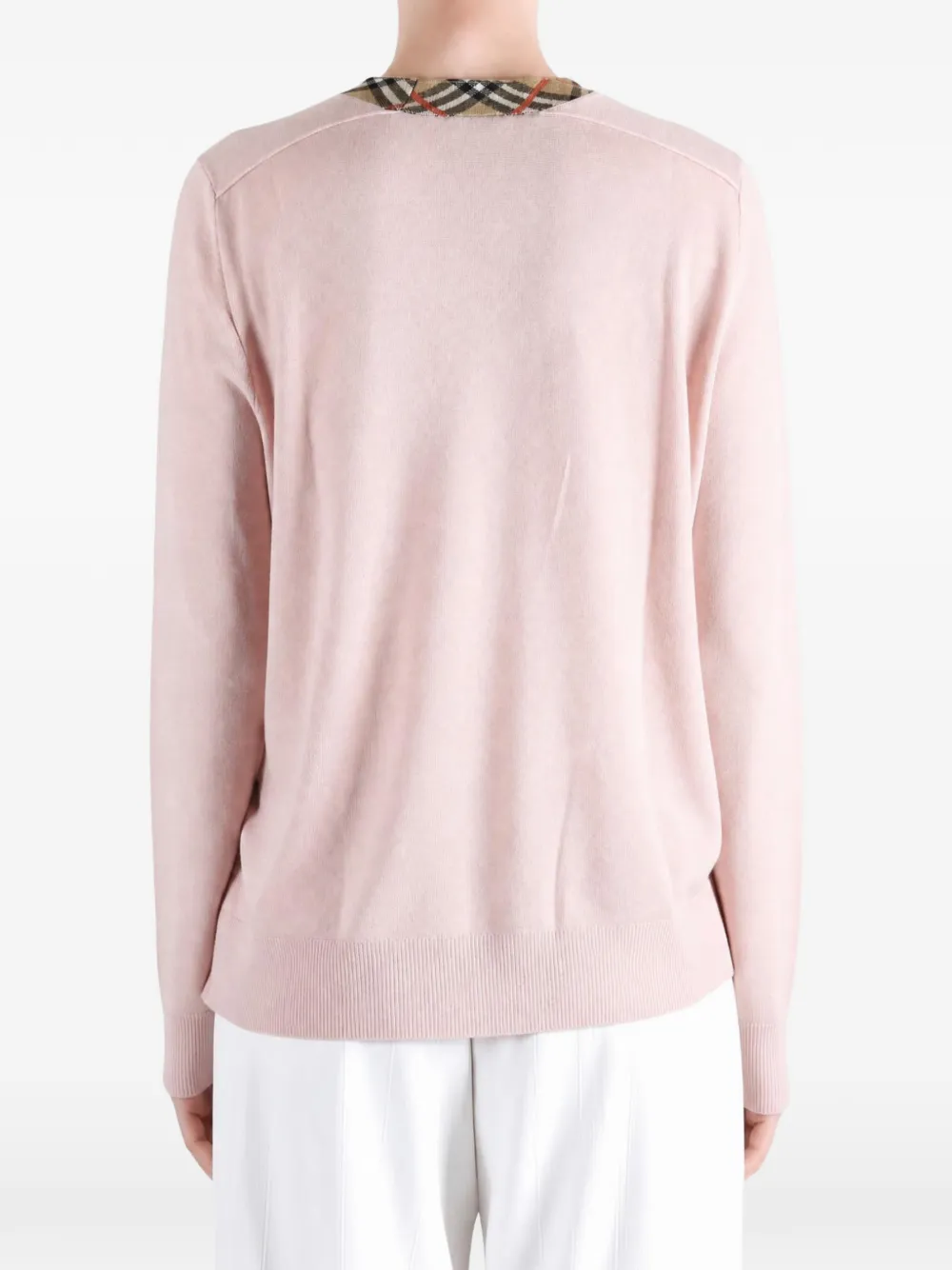 Burberry Mary Check-trim sweater Roze