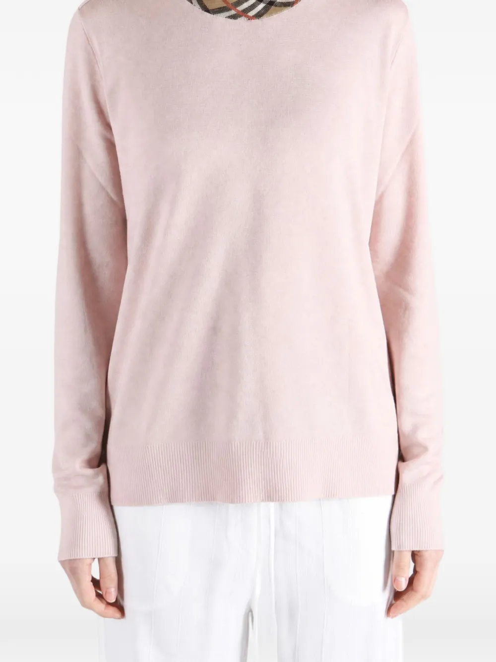 Burberry Mary Check-trim sweater Roze