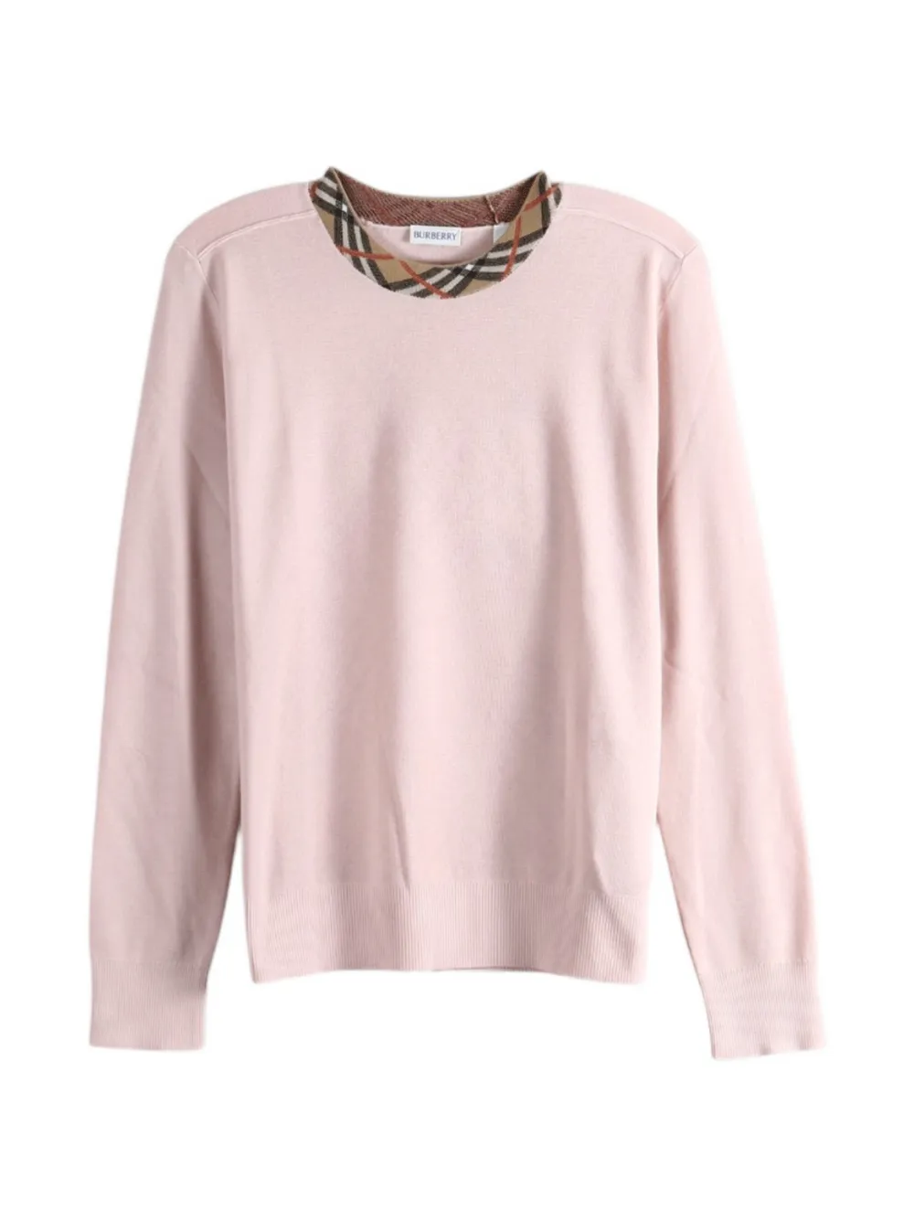 Burberry Mary Check-trim sweater Roze