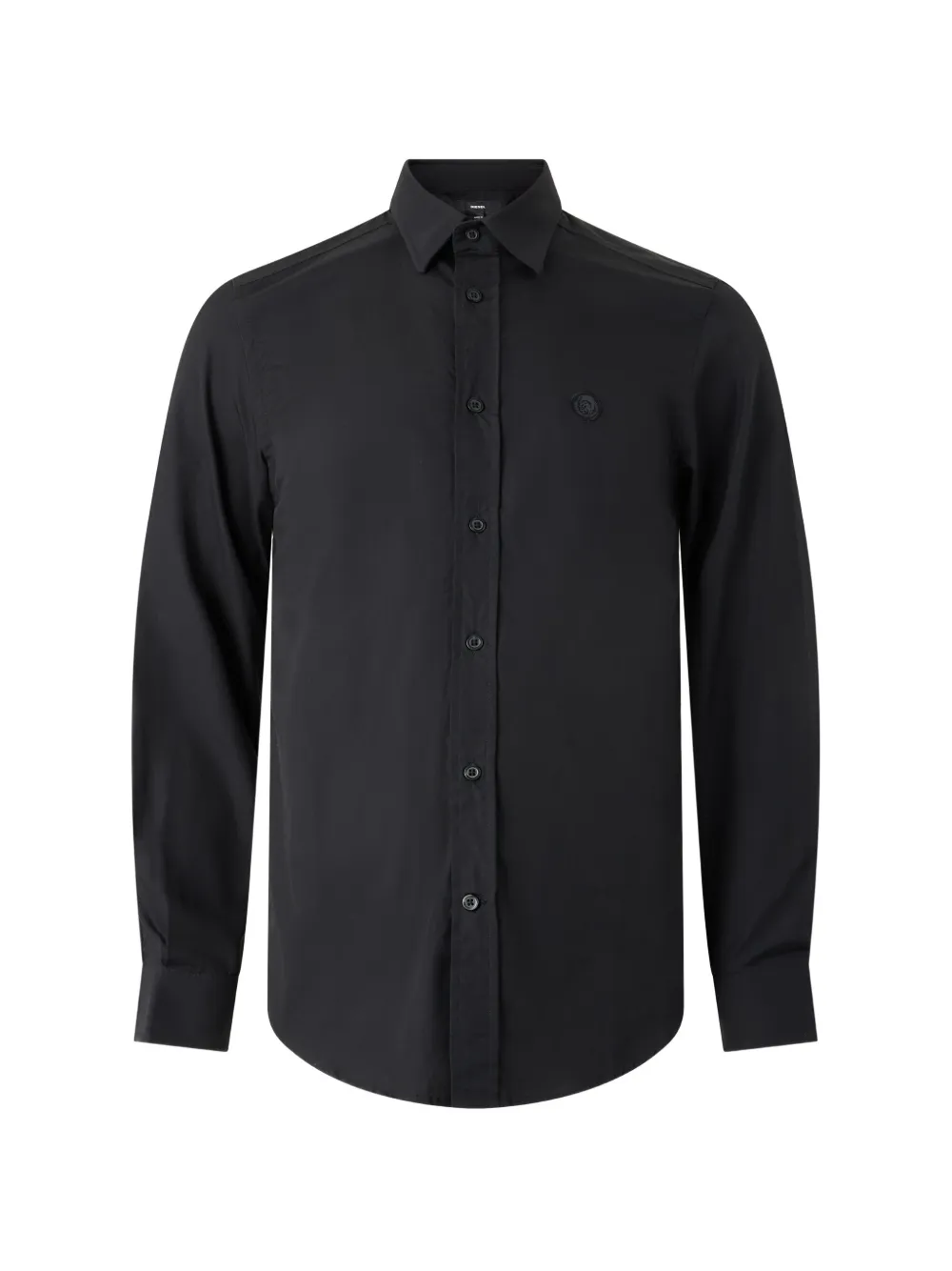 Diesel logo-patch long-sleeve shirt - Nero