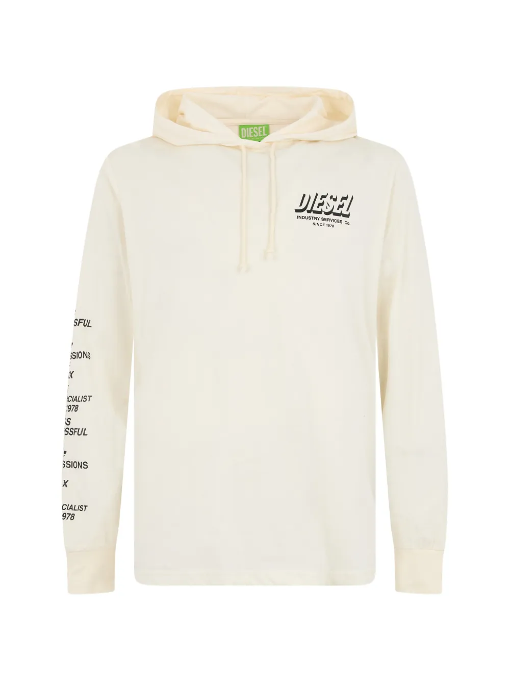 Diesel logo-print graphic-detail hoodie - Bianco