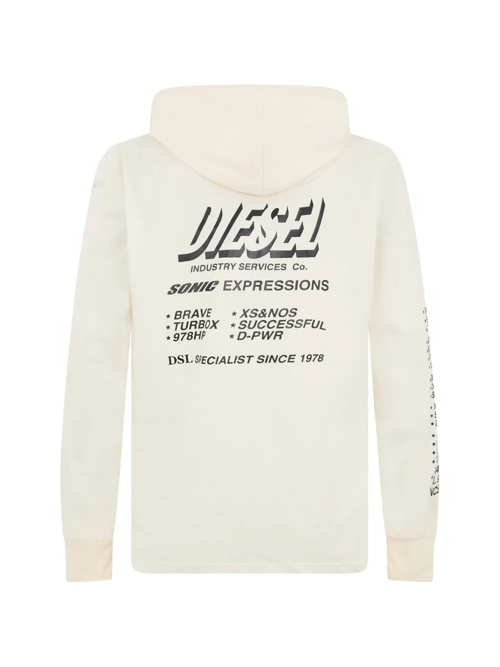 Diesel logo-print graphic-detail hoodie Wit