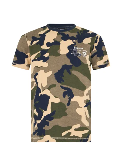 Diesel camouflage-print cotton T-shirt