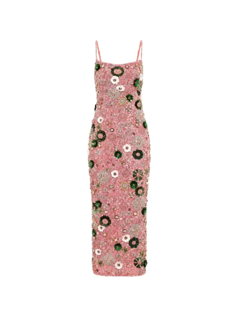 Rachel Gilbert Francesca sequin-embellished 3D floral midi dress