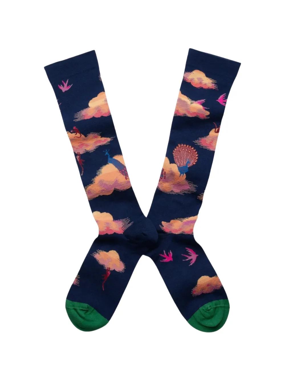 BONNE MAISON peacock cloud-print socks - Blu