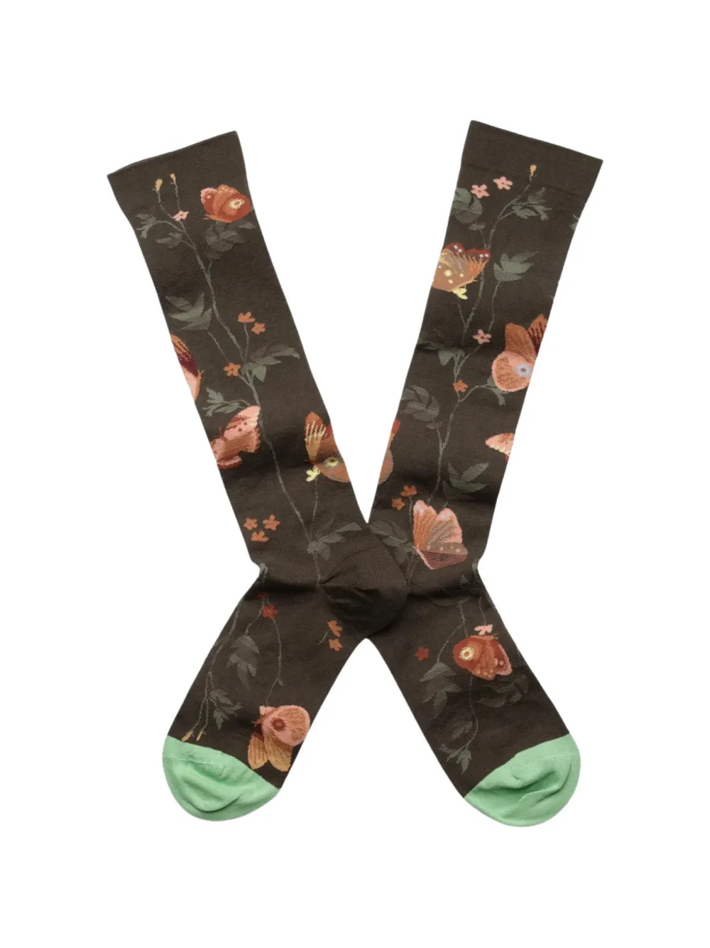 BONNE MAISON Midnight Butterfly knee-high socks - Marrone