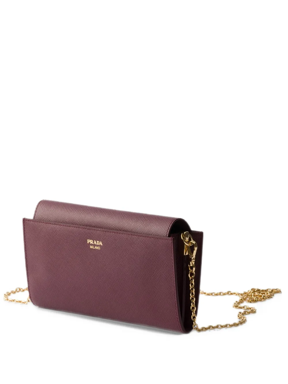 Prada Saffiano leather wallet with shoulder strap - Rosso