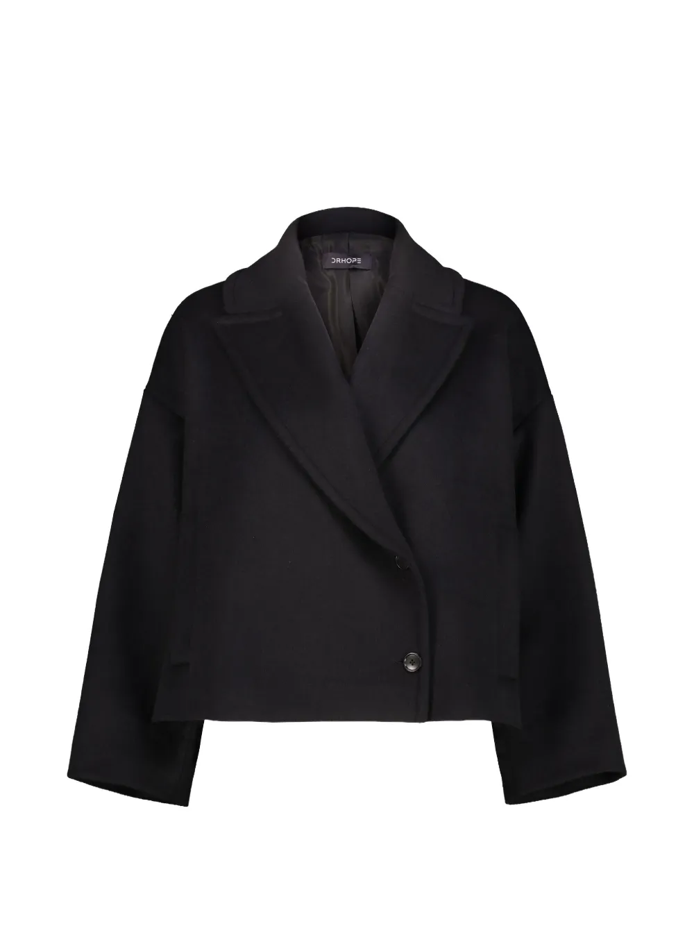 DRHOPE Cropped jack met dubbele rij knopen Zwart