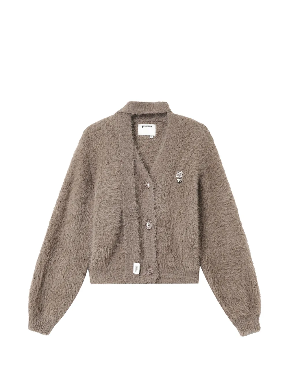 Musium Div. fuzzy scarf-detail cardigan - Tons neutres Musium Div. fuzzy scarf-detail cardigan - Tons neutres
