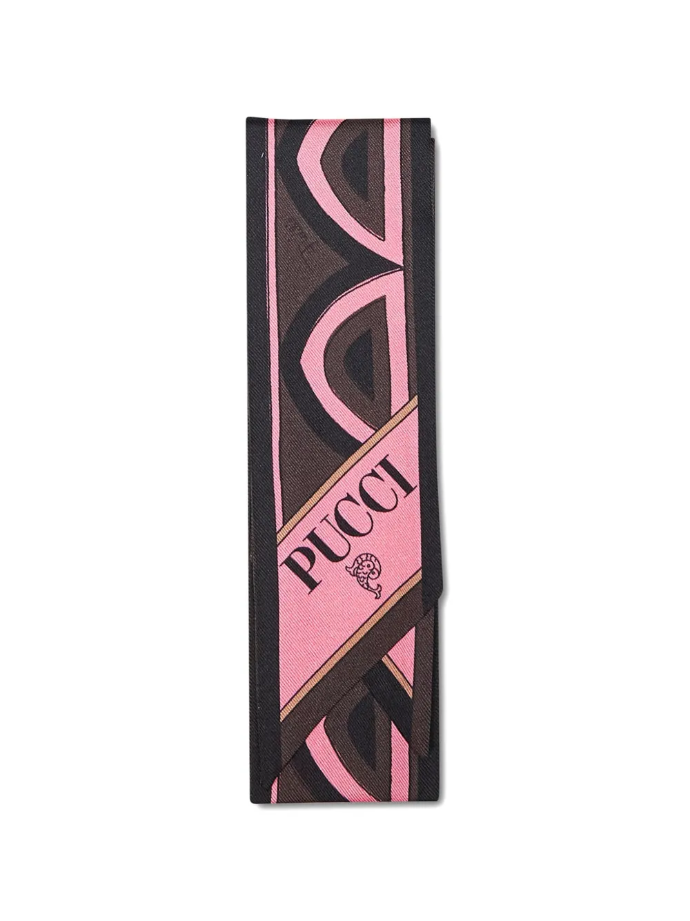 PUCCI Baiadera and Fiamme print silk badeau - Nero