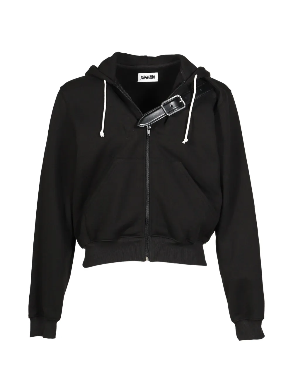 Magliano Provincia buckle-detail cropped hoodie - Nero