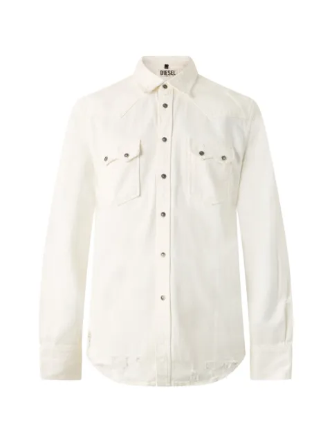 Diesel distressed-effect denim shirt