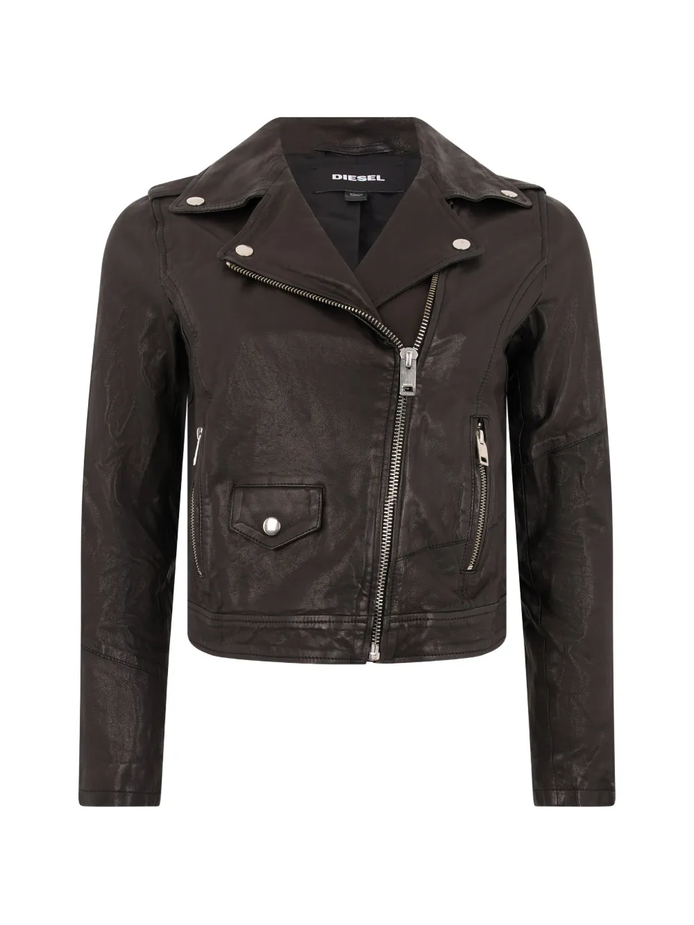 Diesel lambskin biker jacket - Nero