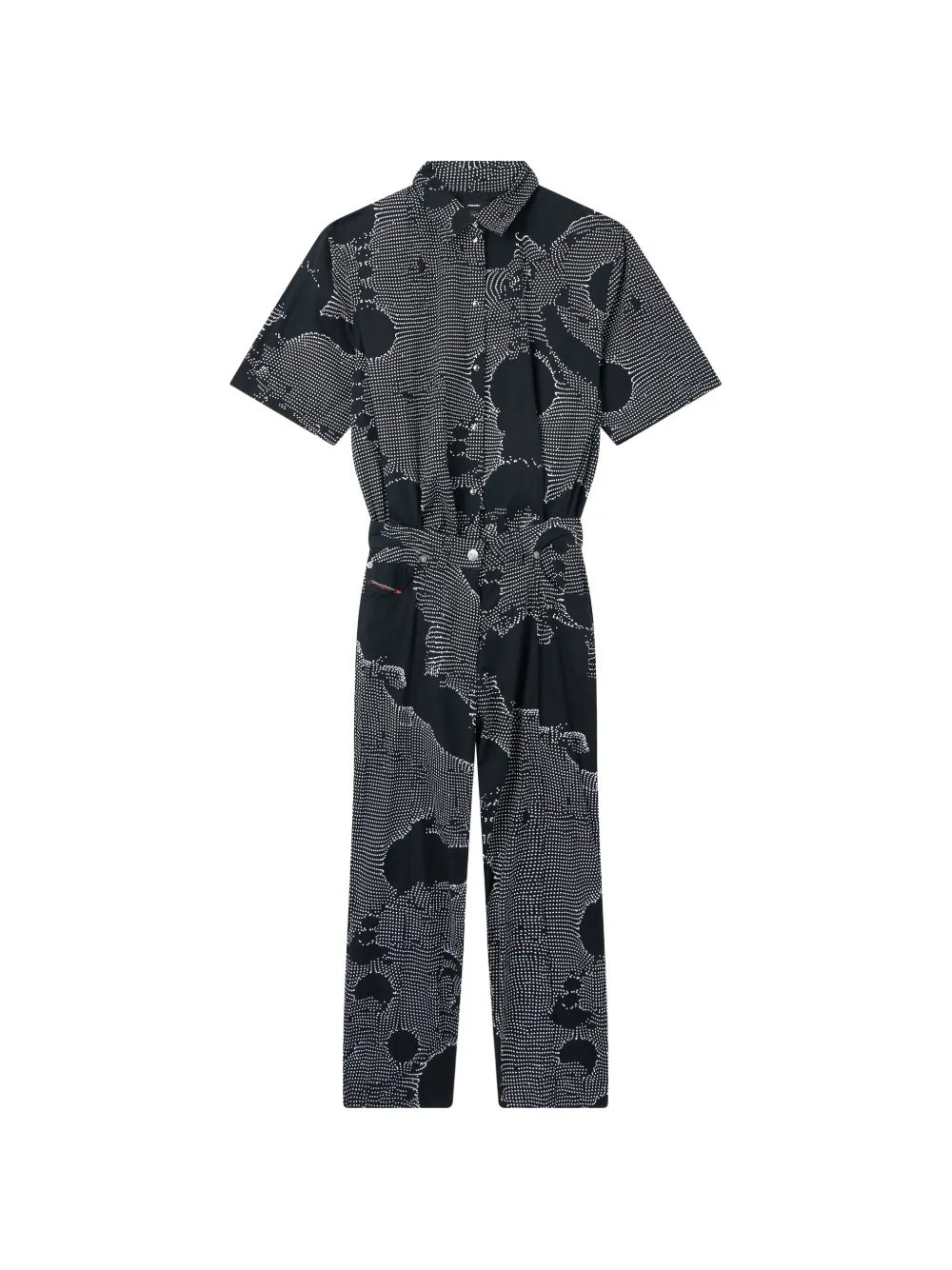 Diesel graphic-print belted jumpsuit - Nero