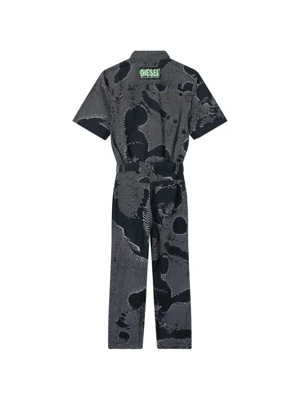 Diesel Jumpsuit met ceintuur en grafische print Zwart