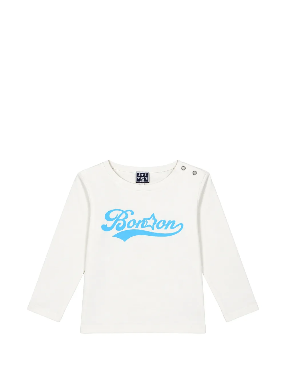Bonton T-shirt Taxi a maniche lunghe con logo - Bianco
