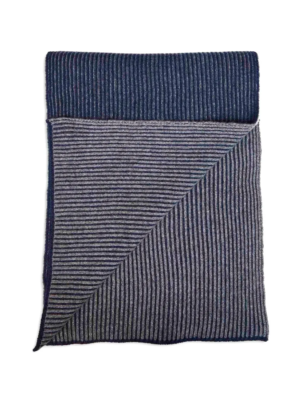 Brunello Cucinelli Cashmere English rib vanisé knit scarf Blauw