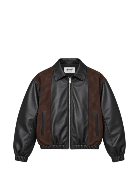 AWGE suede-panel leather jacket