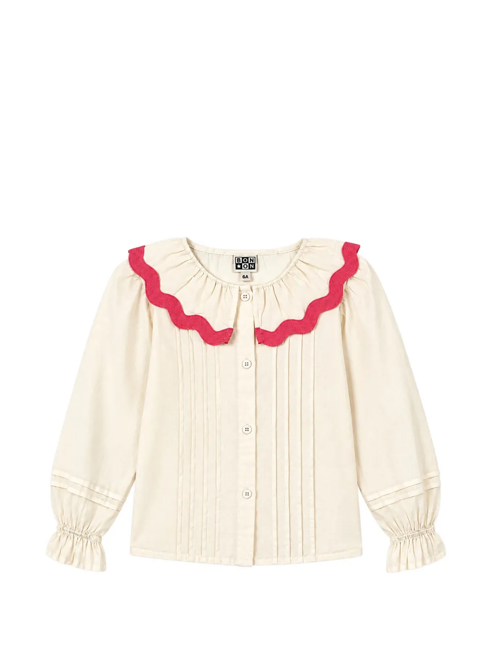 Bonton rickrack-trim pintuck shirt - Toni neutri