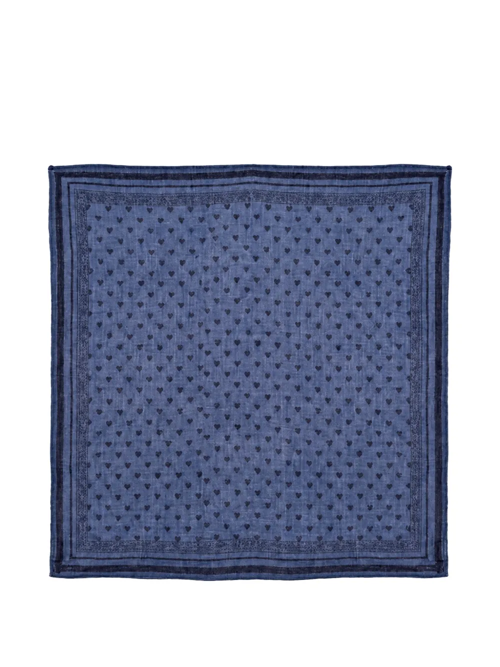 Bonton Foulove heart-print square scarf - Blu