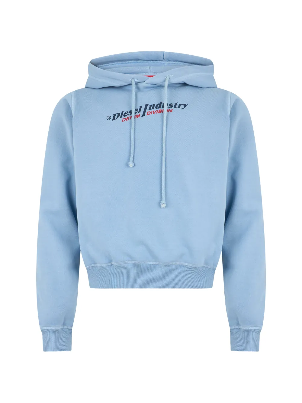 Diesel cropped logo-print hoodie Blauw