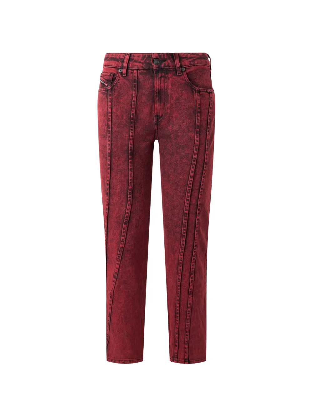 Diesel acid-wash straight-leg jeans Rood