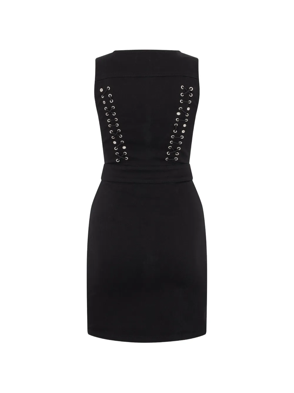 Diesel lace-up zip-front dress Zwart
