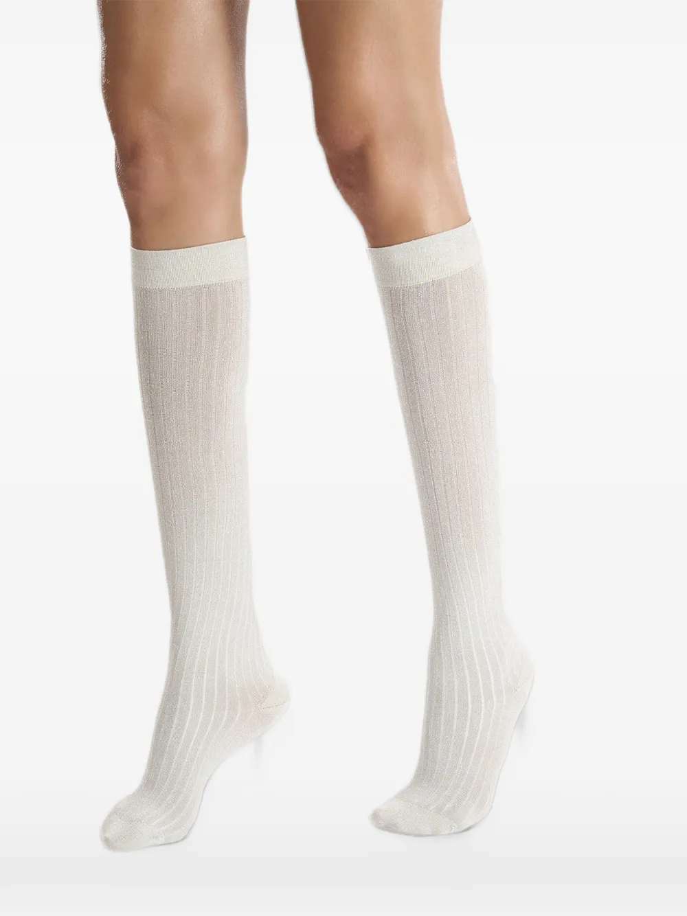 Wolford ribbed metallic-yarn socks Zilver