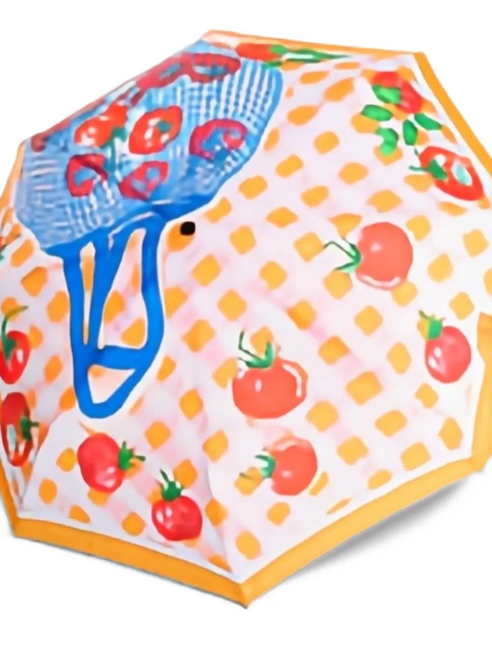 Moschino tomatoes-print open-close umbrella Wit