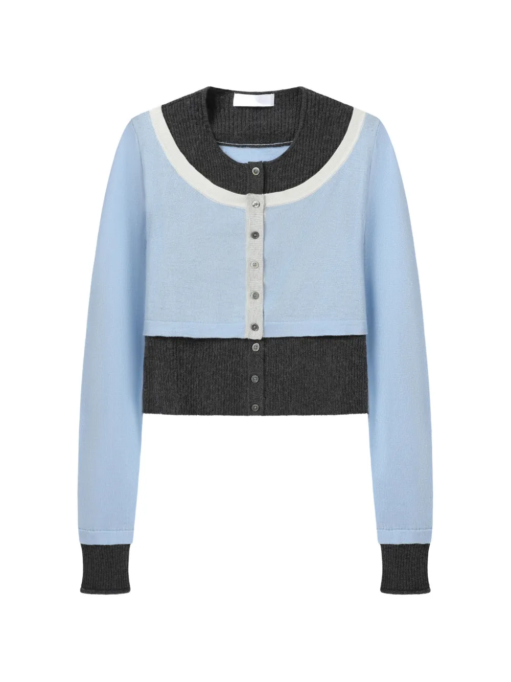 CUDDLEUP layered-design knit cardigan - Blu