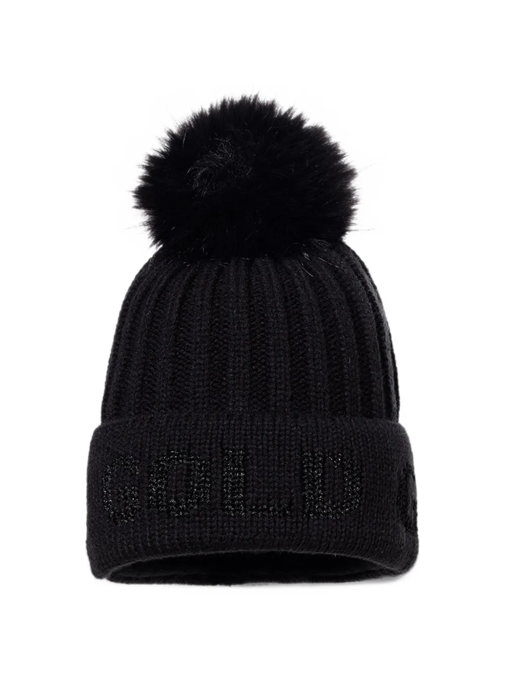 Goldbergh faux-fur-pompom beanie hat Zwart