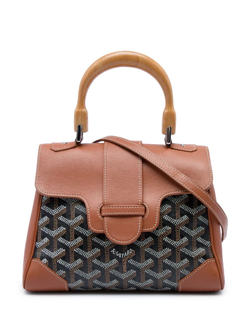 Goyard Pre-Owned 2018 Mini Goyardine Saigon Souple satchel - Marrone